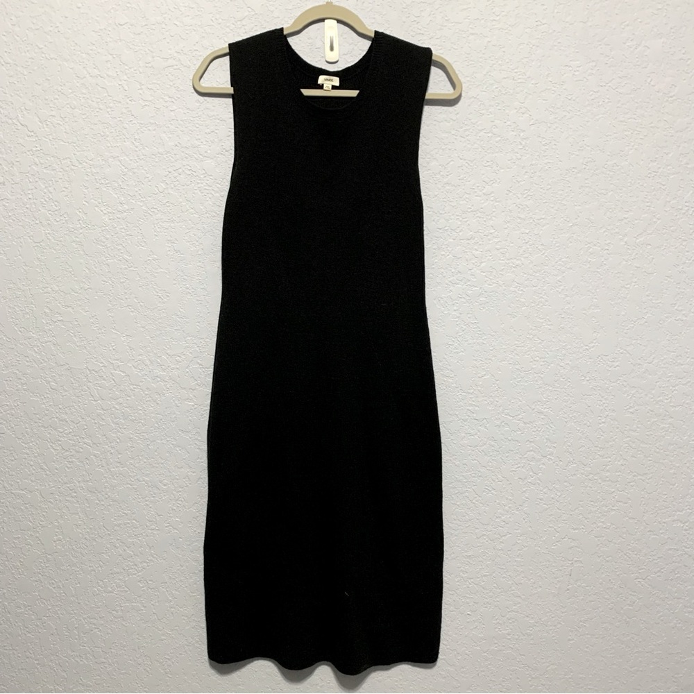 Vince Knit Wool Blend Scoop Neck Sleeveless Stretch Shift Dress